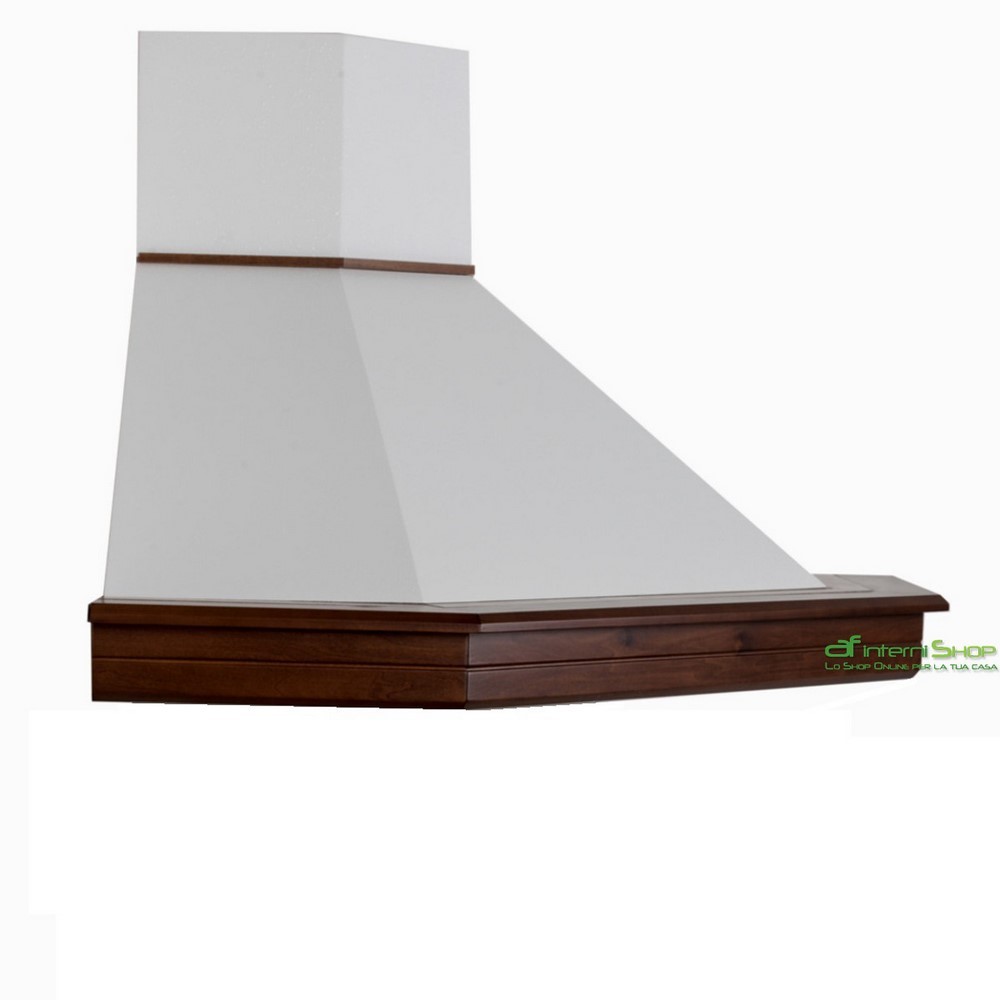 Acquista online Cappa classica STOCK angolo 105 legno Toulipie colore noce scuro, cono bianco motore Faber Coppari